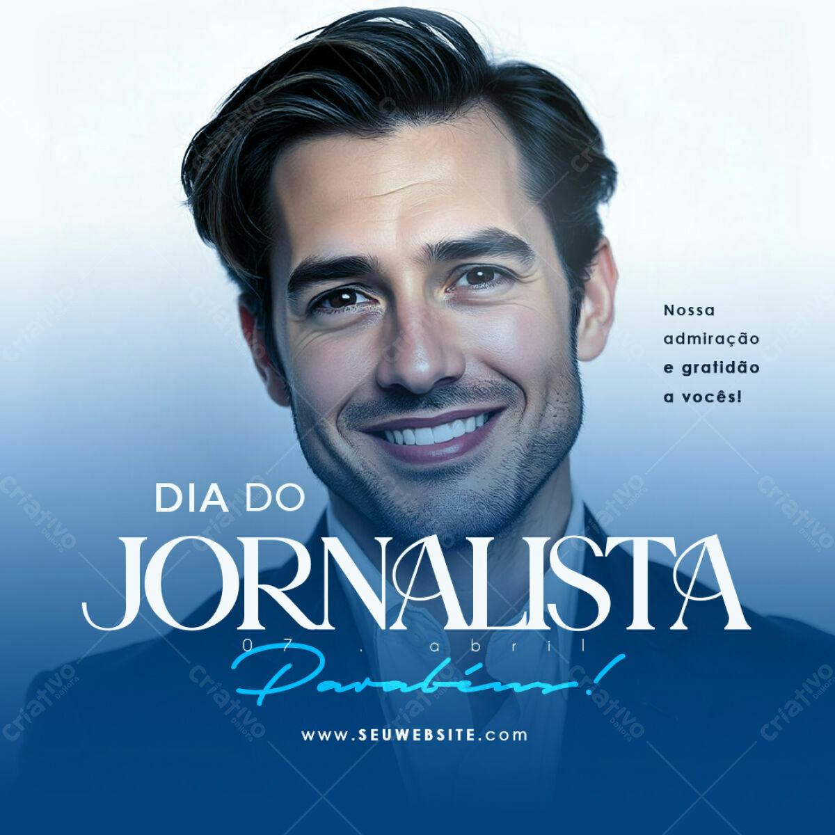 Post para Dia do Jornalista PSD Editável
