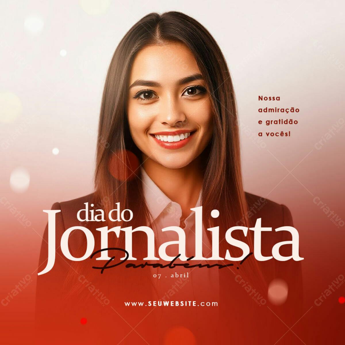 Postagem Dia do Jornalista PSD Editável
