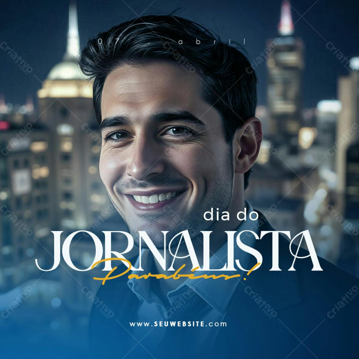 Flyer Dia do Jornalista PSD Editável