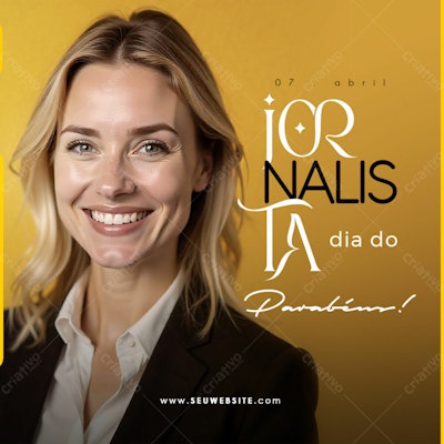 Postagem Dia do Jornalista PSD Editável