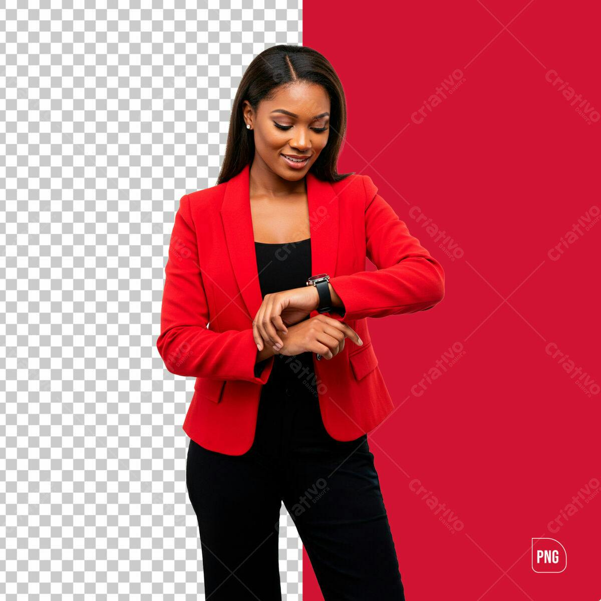 PSD Mockup Mulher Negócios Vermelho