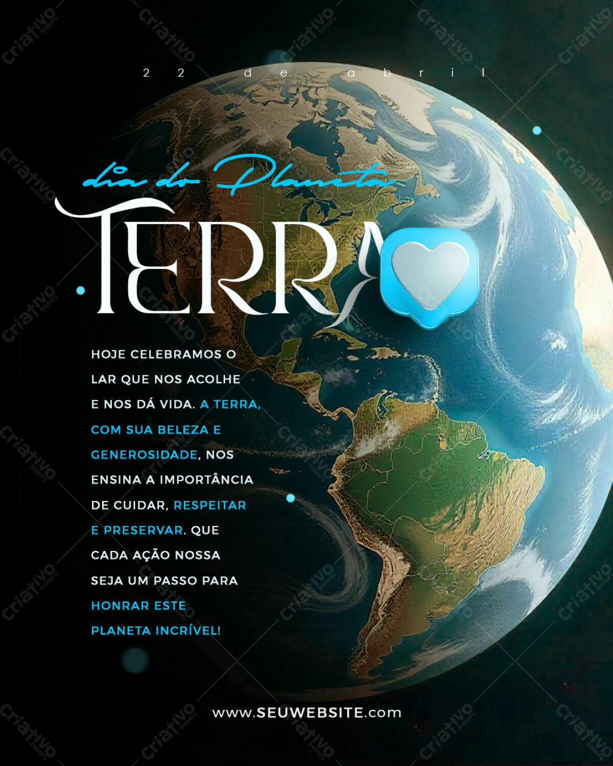 Flyer Dia do Planeta Terra PSD Editável