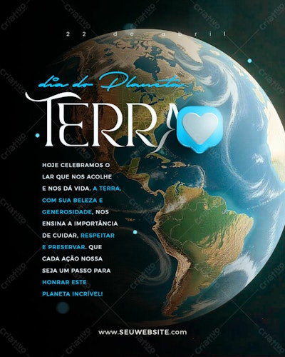 Flyer Dia do Planeta Terra PSD Editável