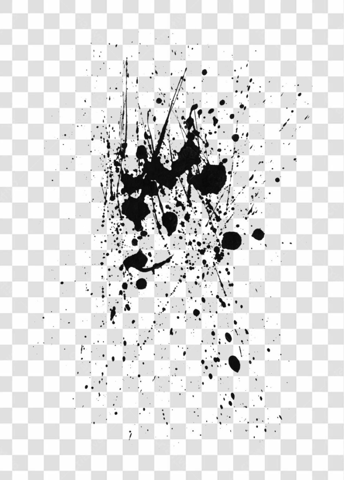 PNG Elemento de Design Mancha de Tinta Preta com Fundo Transparente
