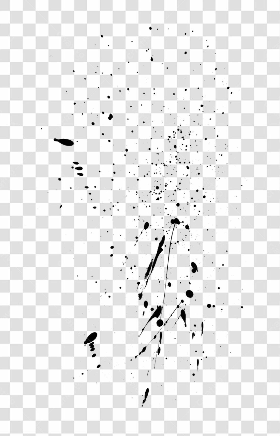 PNG Elemento Gráfico Textura de Borrões Pretos com Fundo Transparente