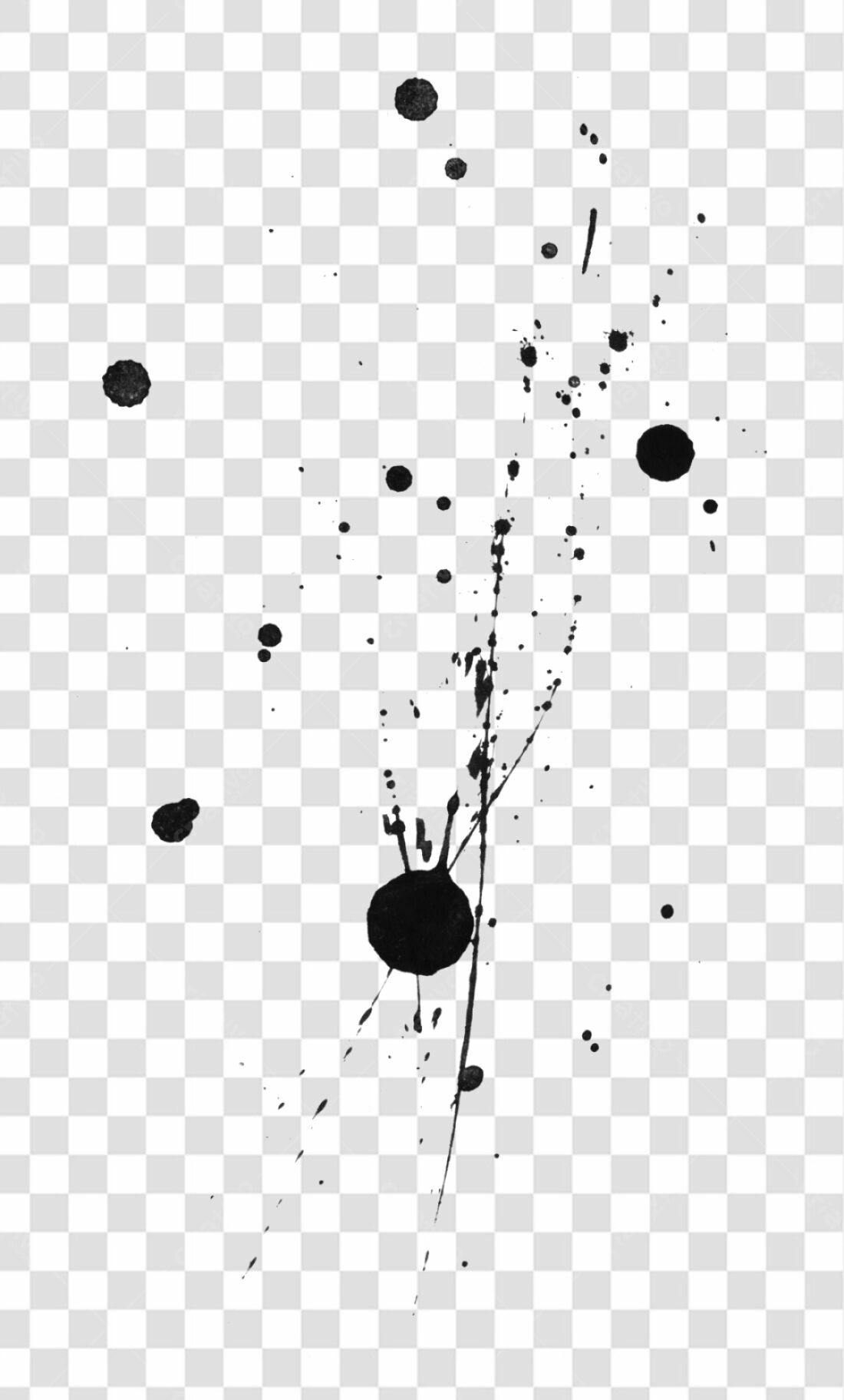 PNG Elemento decorativo Borrões de tinta pretos com fundo transparente