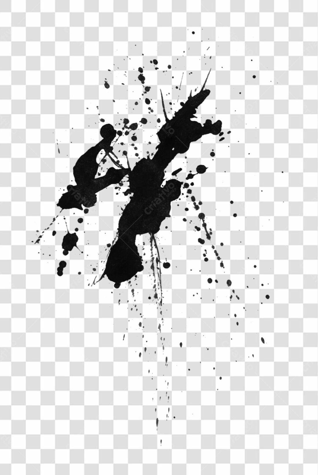 PNG Elemento gráfico abstrato em preto com fundo transparente