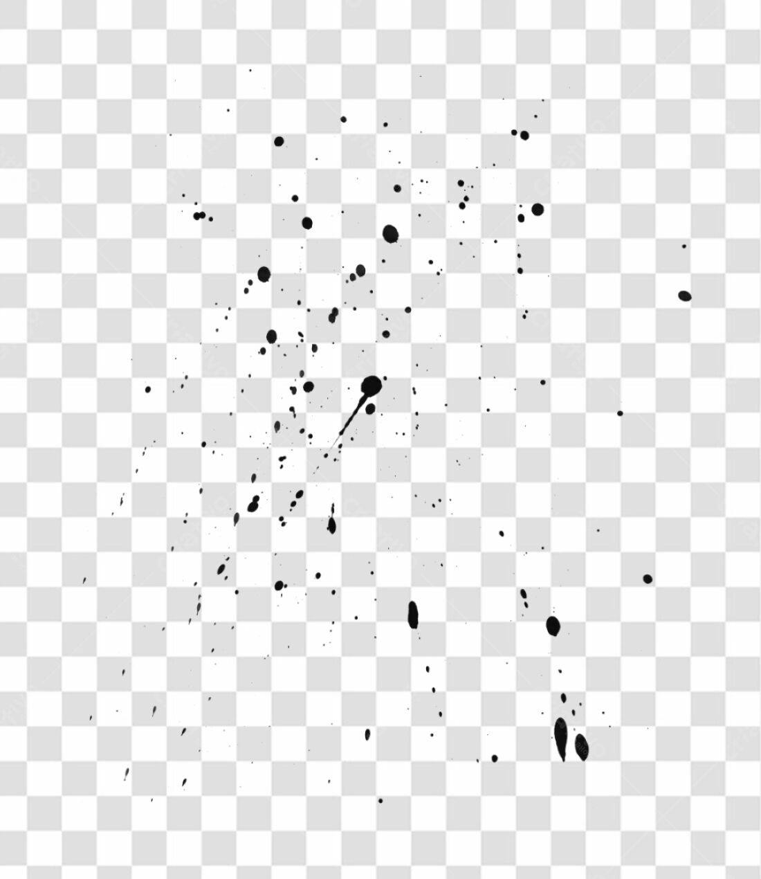 PNG Elemento Gráfico Borrões de tinta pretos com fundo transparente