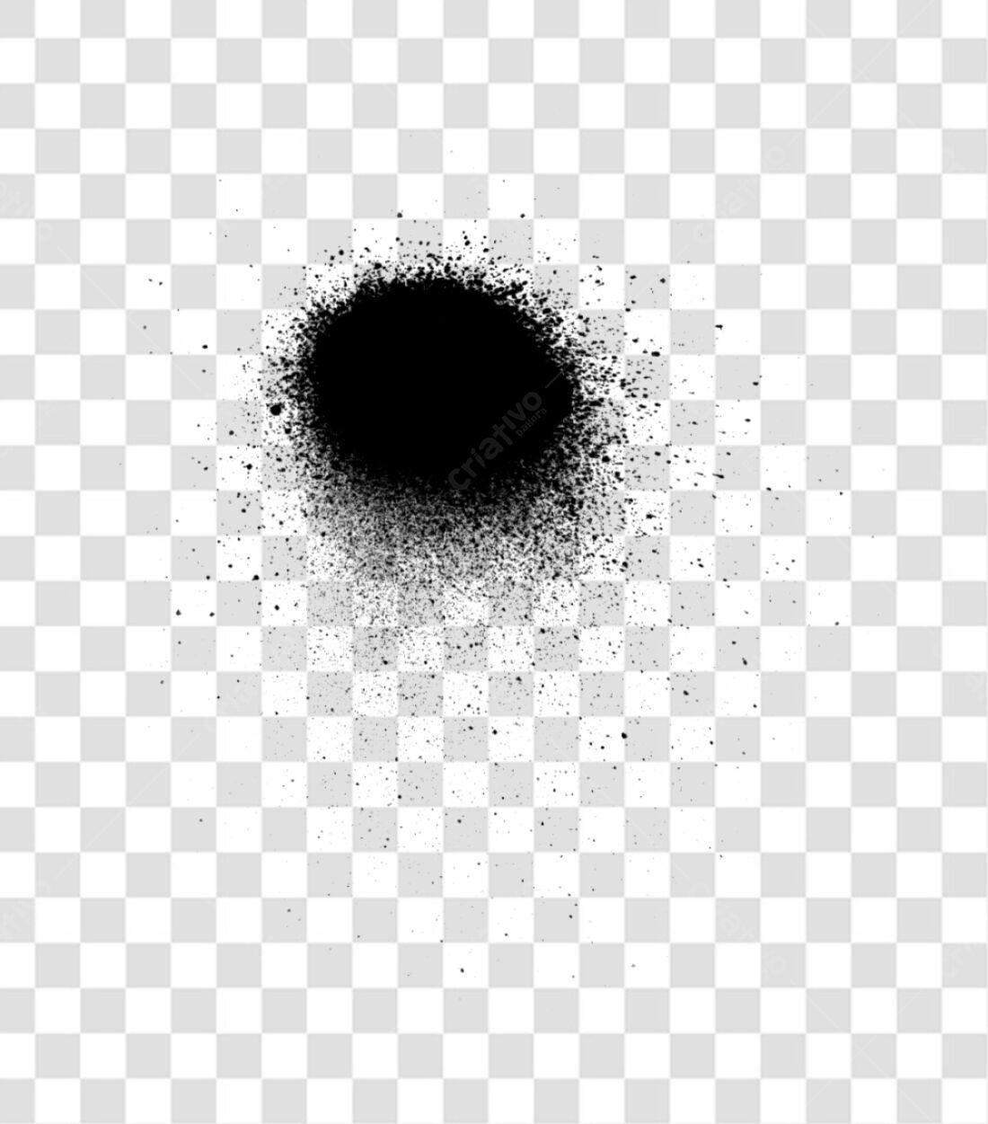 Elemento PNG com fundo transparente efeito spray tinta preta