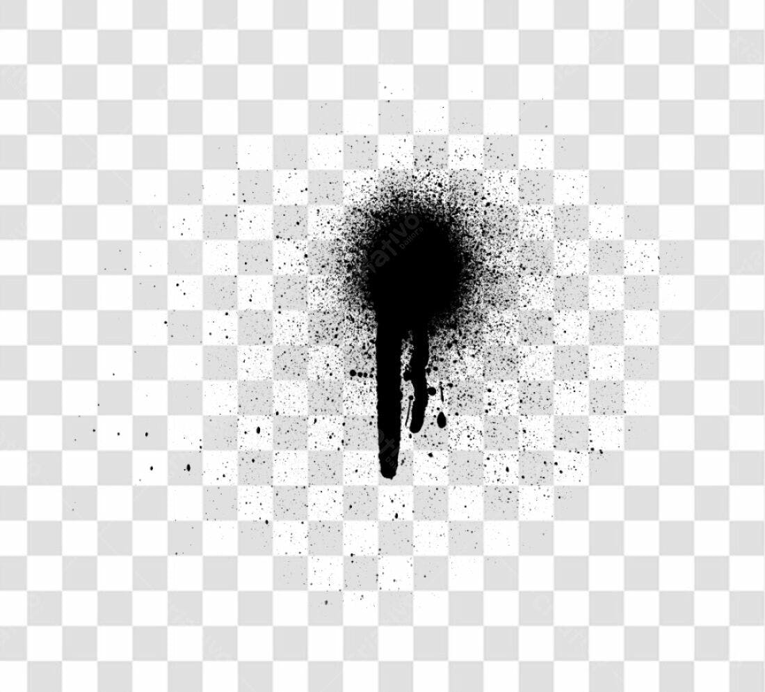 PNG Elemento Gráfico Borrifos de tinta pretos com fundo transparente