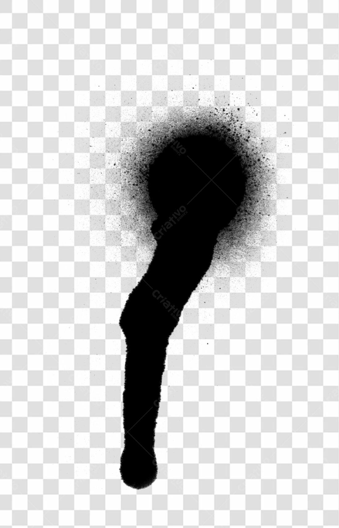 PNG Spray de tinta preta com fundo transparente