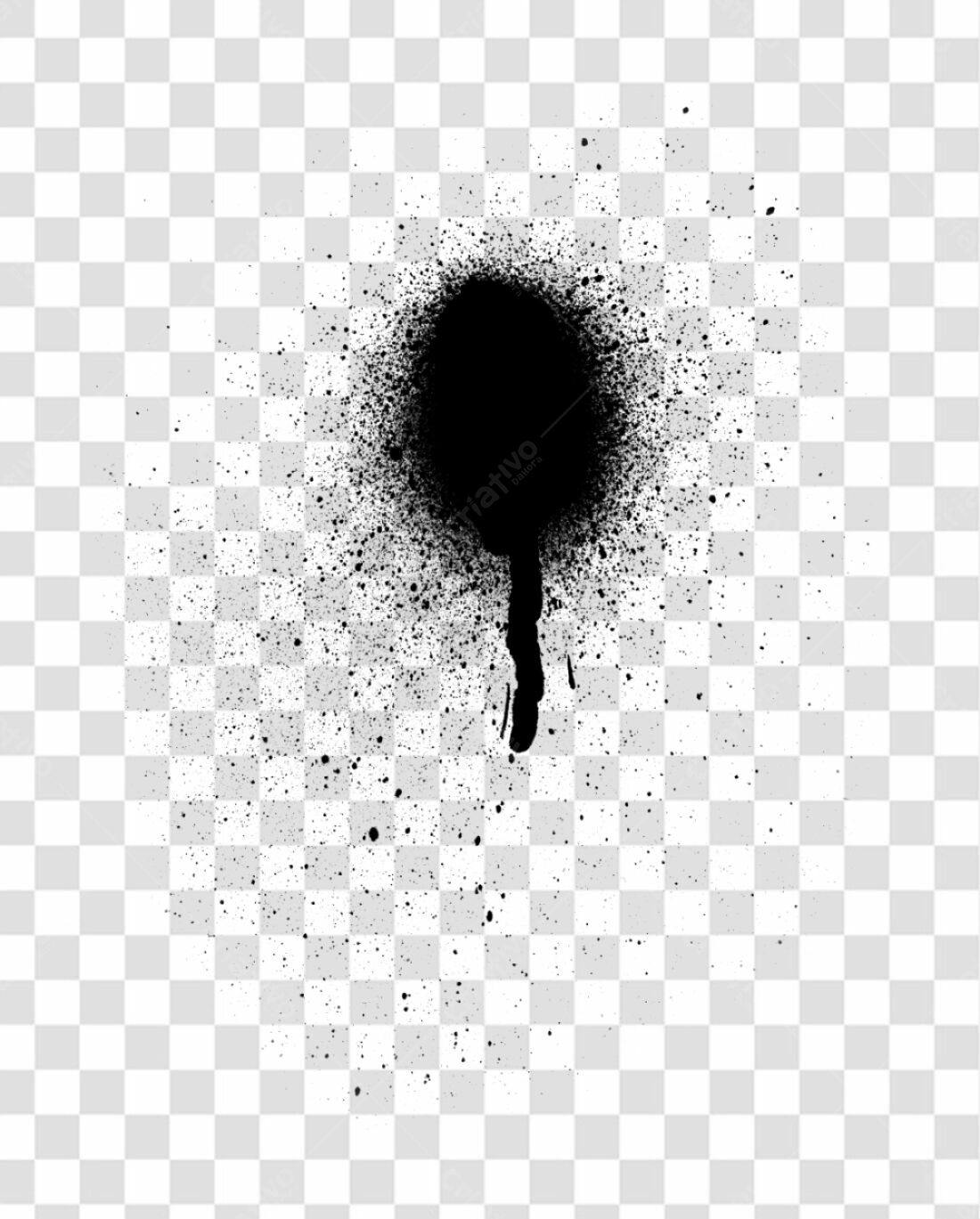 Elemento PNG spray preto com fundo transparente