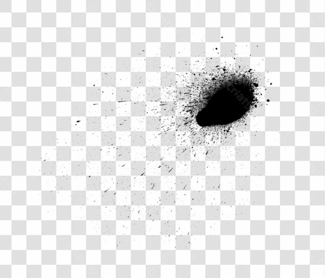 Elemento gráfico PNG com fundo transparente efeito tinta preta