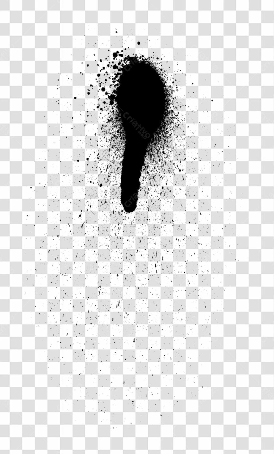 Elemento PNG com fundo transparente efeito spray tinta preta