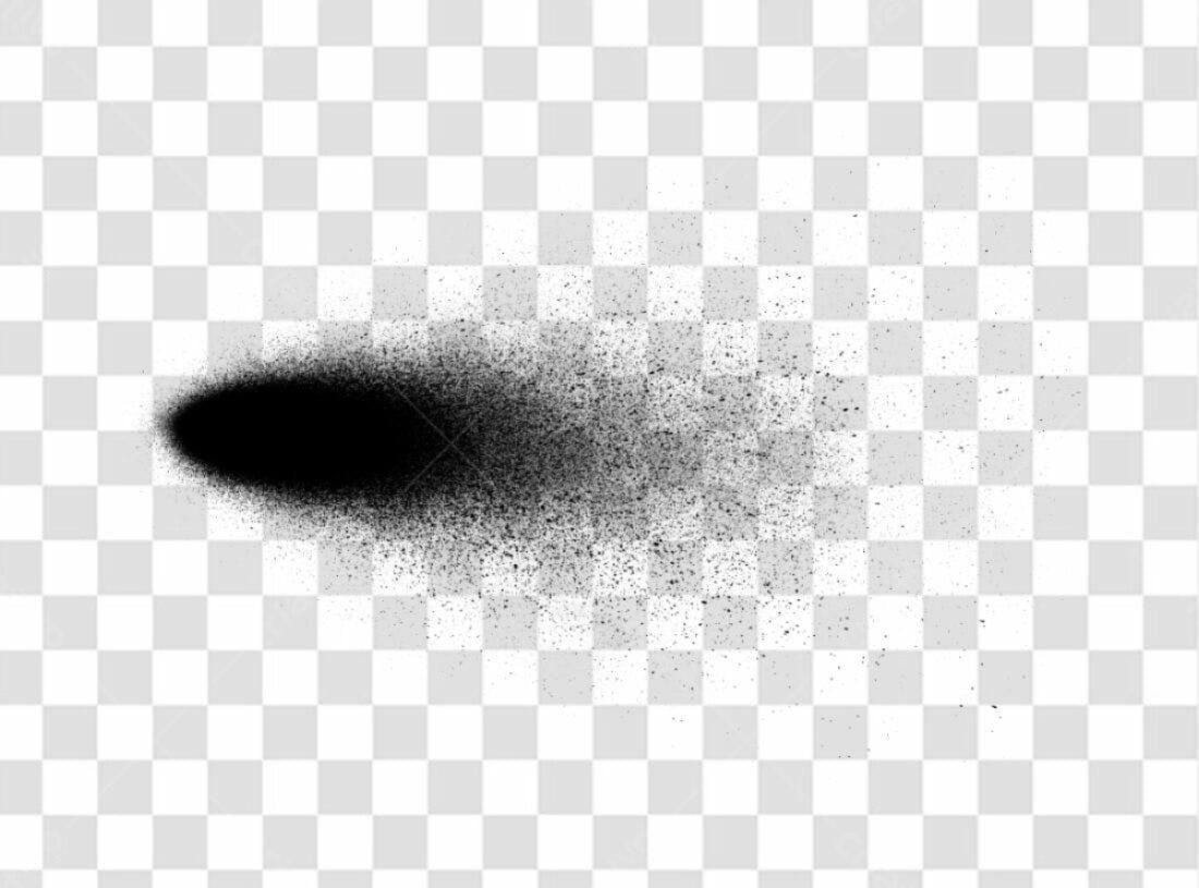 PNG Spray de tinta preta com fundo transparente