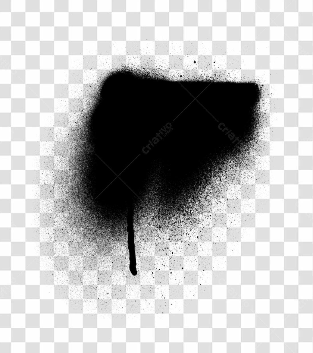 PNG Spray de tinta preta com fundo transparente