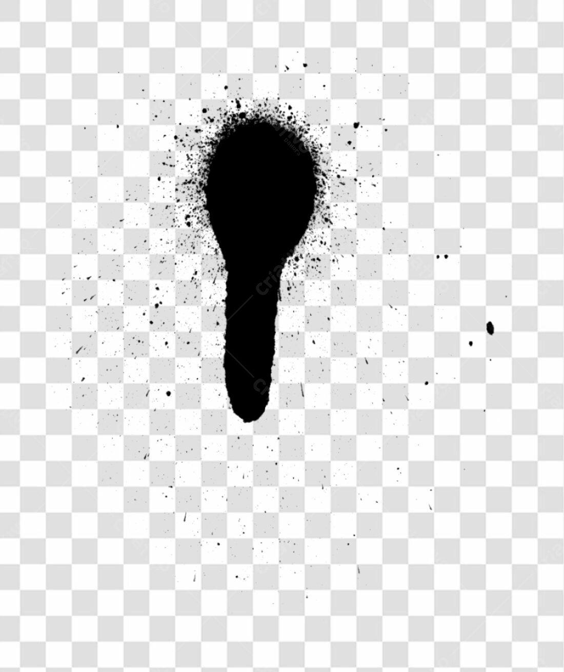 PNG Elemento gráfico abstrato em preto com respingos