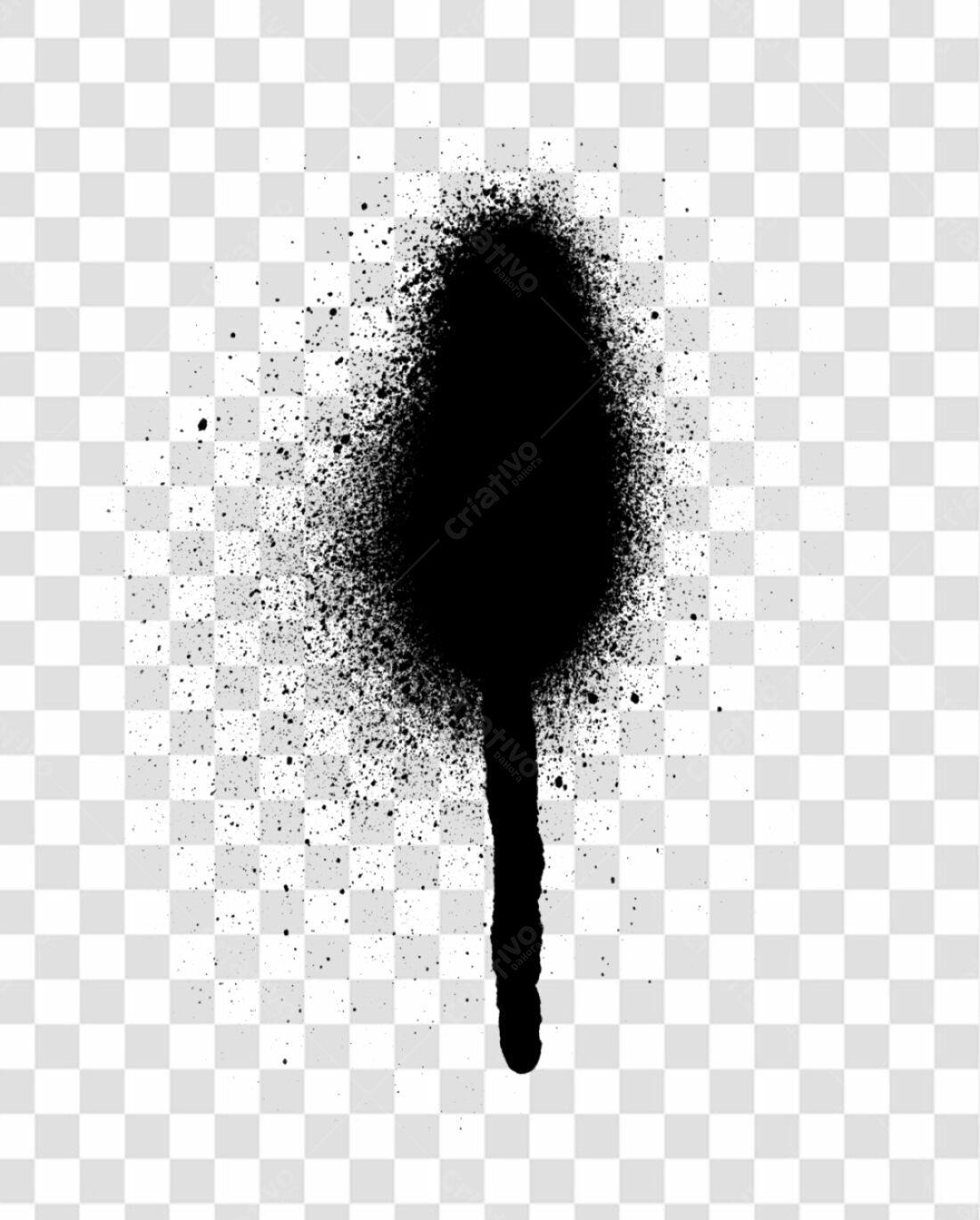 PNG Spray de tinta preta com fundo transparente