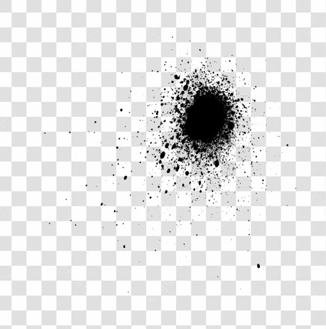 PNG Elemento de Design Mancha de Tinta Preta com fundo transparente