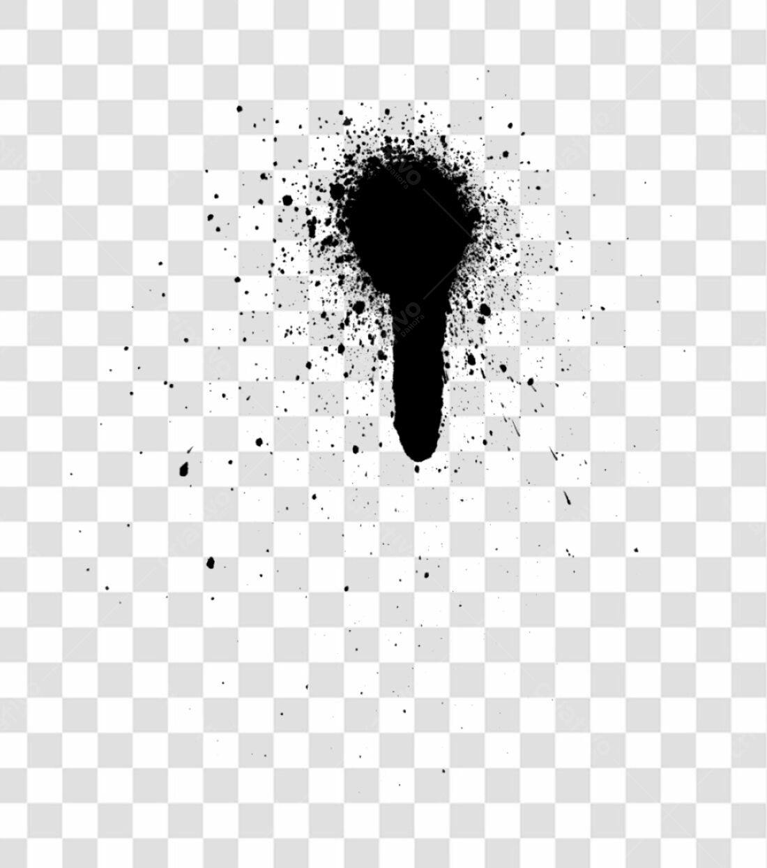 PNG Elemento gráfico abstrato borrão tinta preta com fundo transparente
