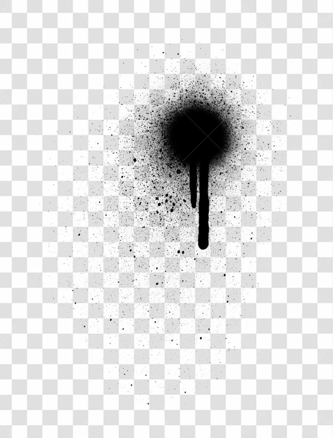 PNG Spray de tinta preta com fundo transparente