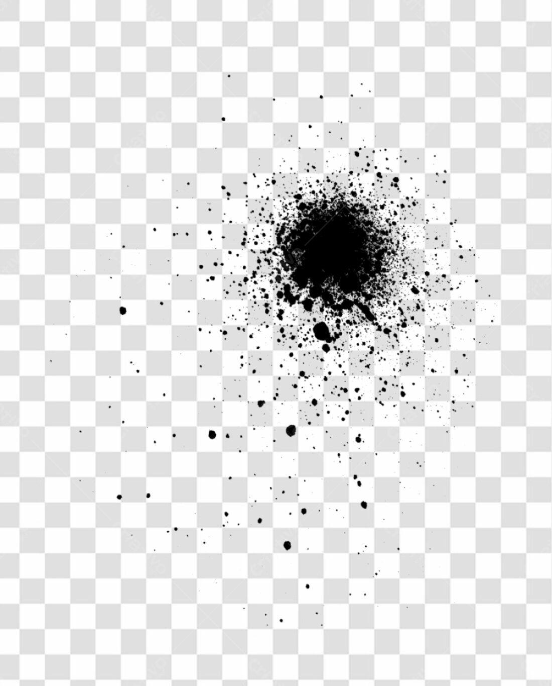 PNG Elemento gráfico abstrato com textura de tinta preta com fundo transparente
