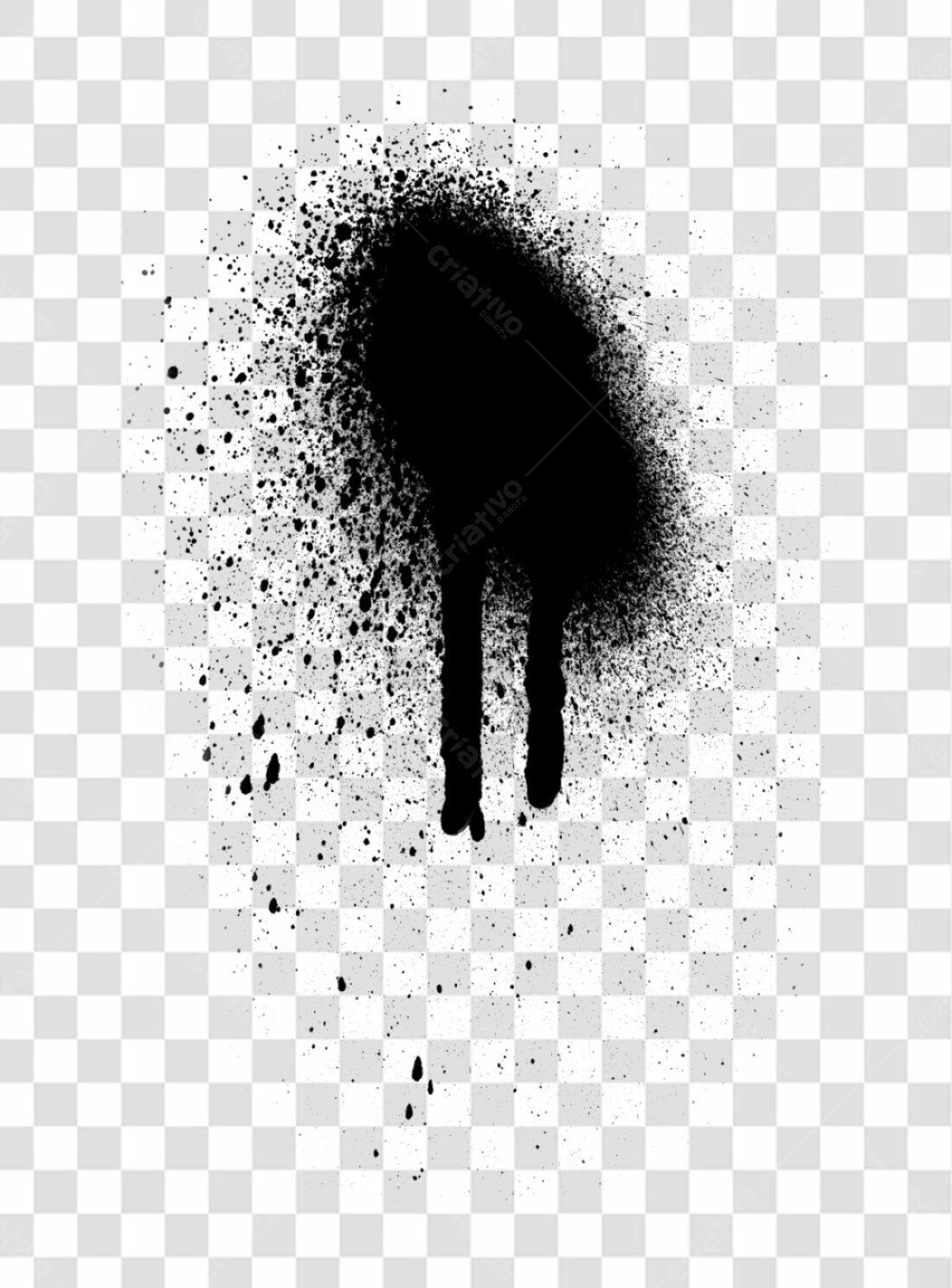PNG Textura Spray Preto com Fundo Transparente