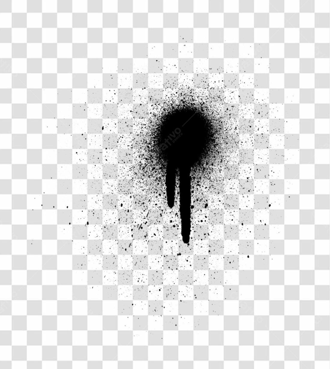 PNG Spray de tinta preta com fundo transparente
