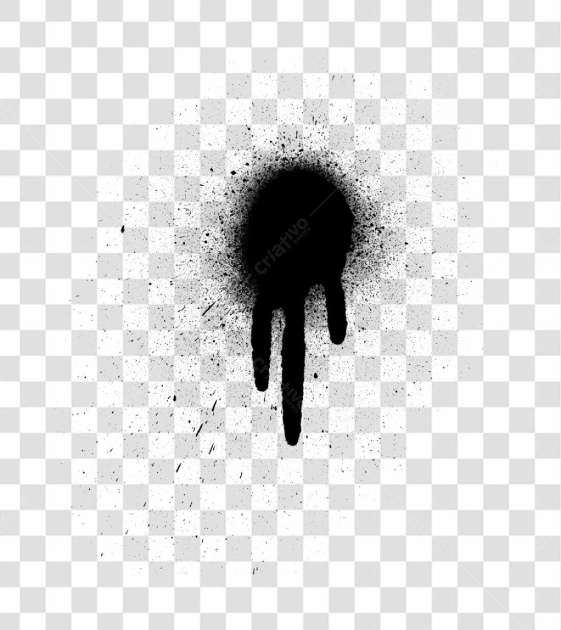 PNG Elemento gráfico abstrato com respingos de tinta preta com fundo transparente