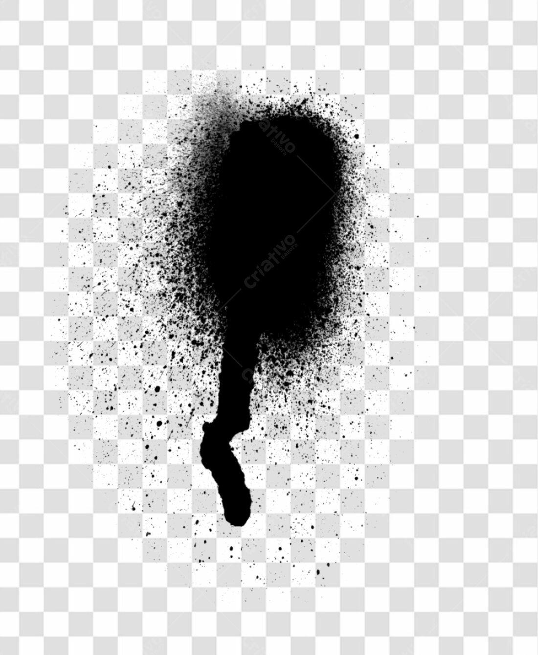 PNG Spray de tinta preta com fundo transparente
