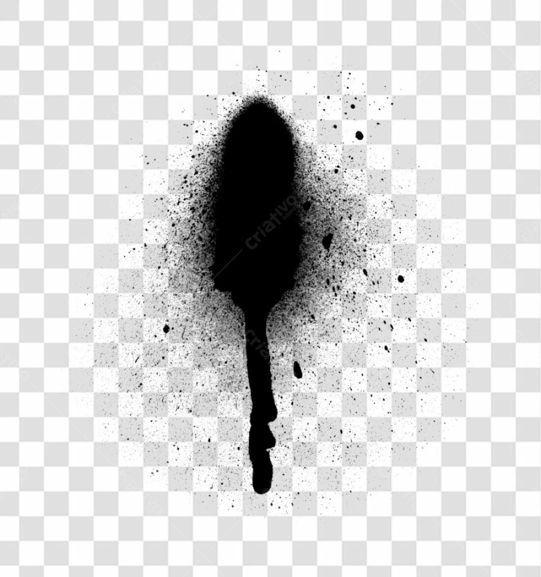 PNG Spray de tinta preta com fundo transparente