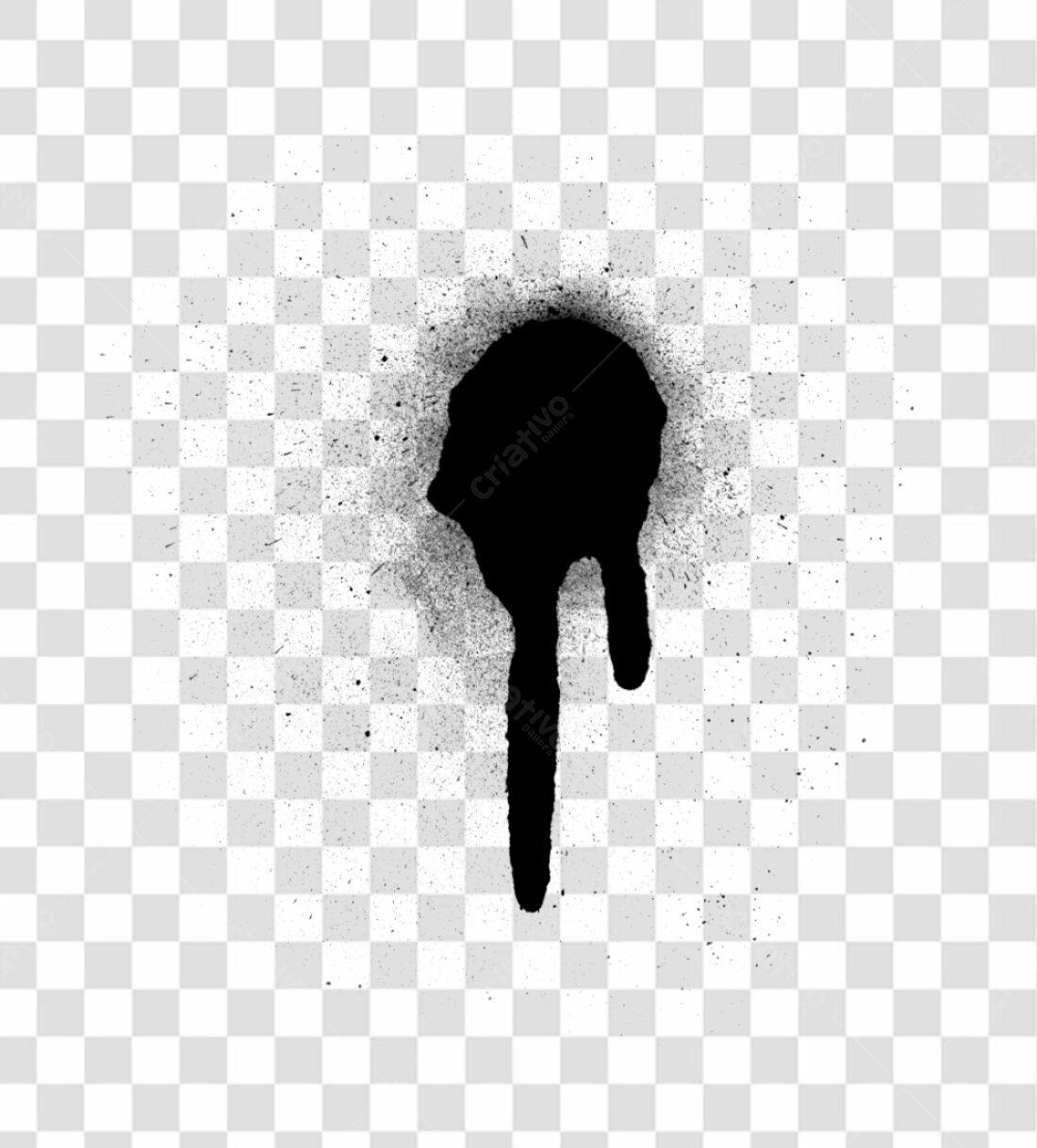 PNG Elemento gráfico abstrato com respingos de tinta preta com fundo transparente