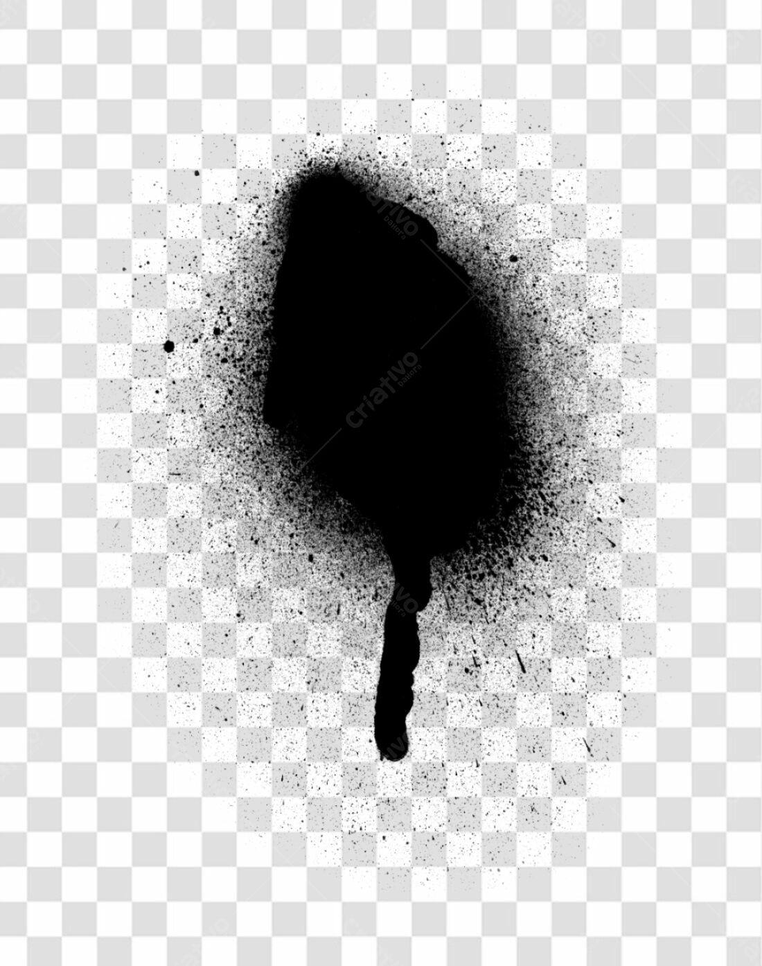 Elemento gráfico PNG com fundo transparente efeito spray preto