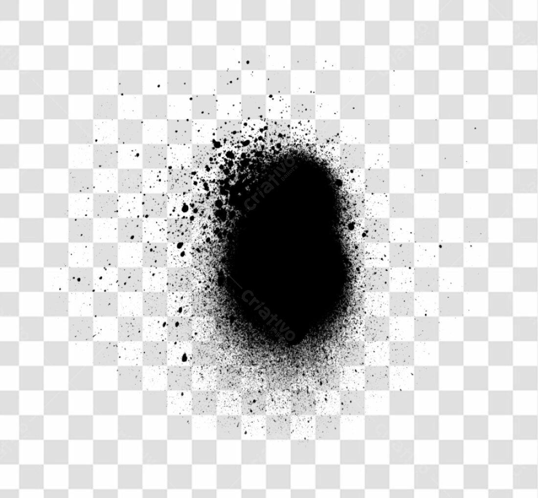 PNG textura spray tinta preta fundo transparente
