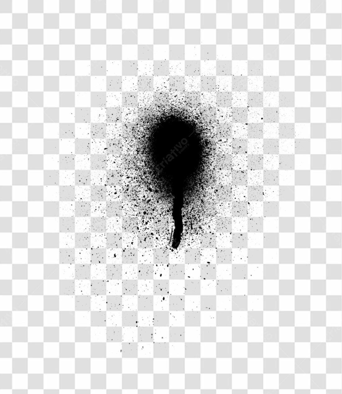PNG Elemento de design abstrato spray preto com fundo transparente