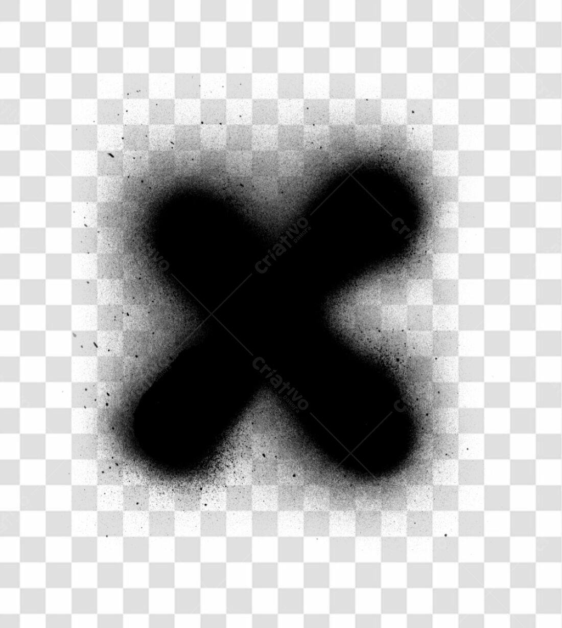 PNG Elemento gráfico abstrato X preto com fundo transparente