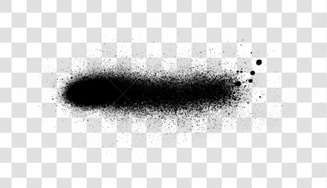 PNG Elemento gráfico abstrato spray preto com fundo transparente