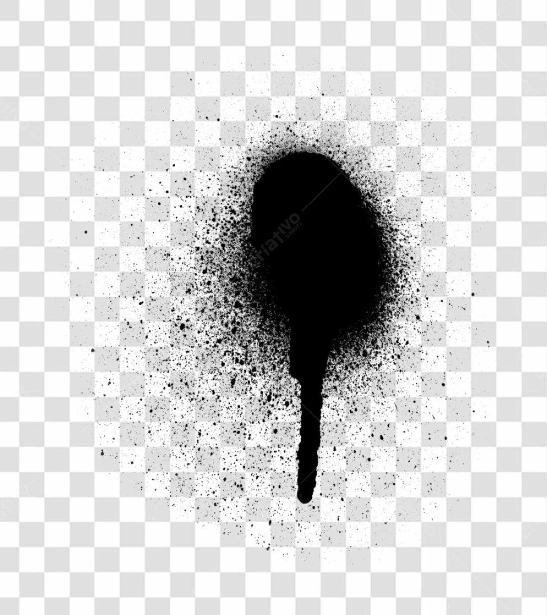 PNG Textura Spray Preto com Fundo Transparente