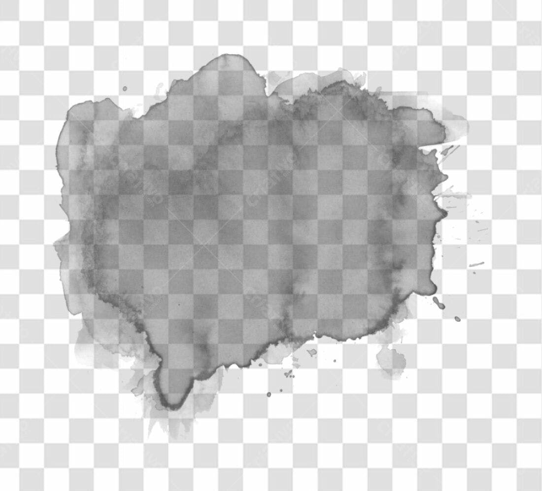 Banner aquarela cinza PNG com fundo transparente