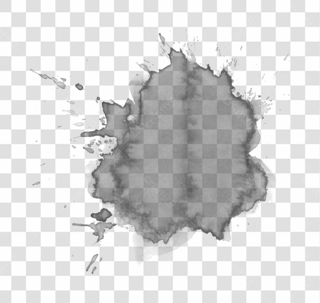 PNG Elemento gráfico aquarela cinza com fundo transparente