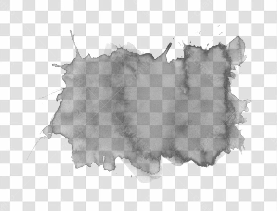 PNG Mancha aquarela cinza para overlay com fundo transparente