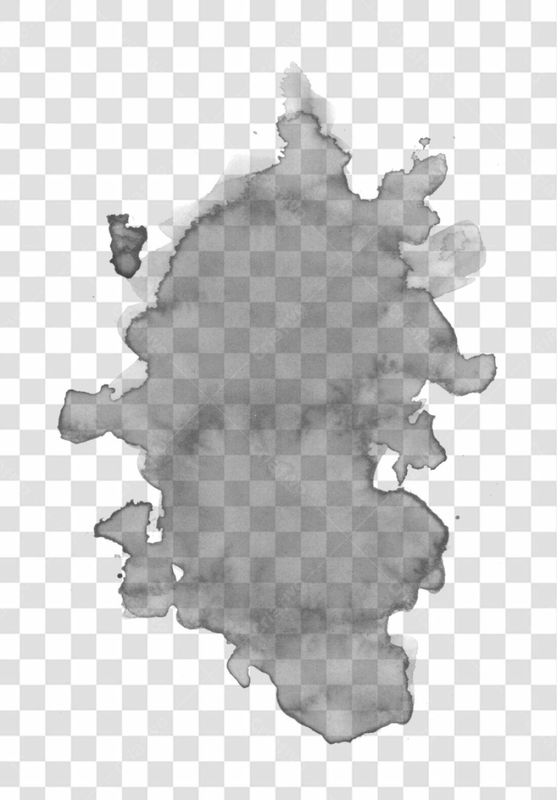 Elemento PNG aquarela cinza com fundo transparente