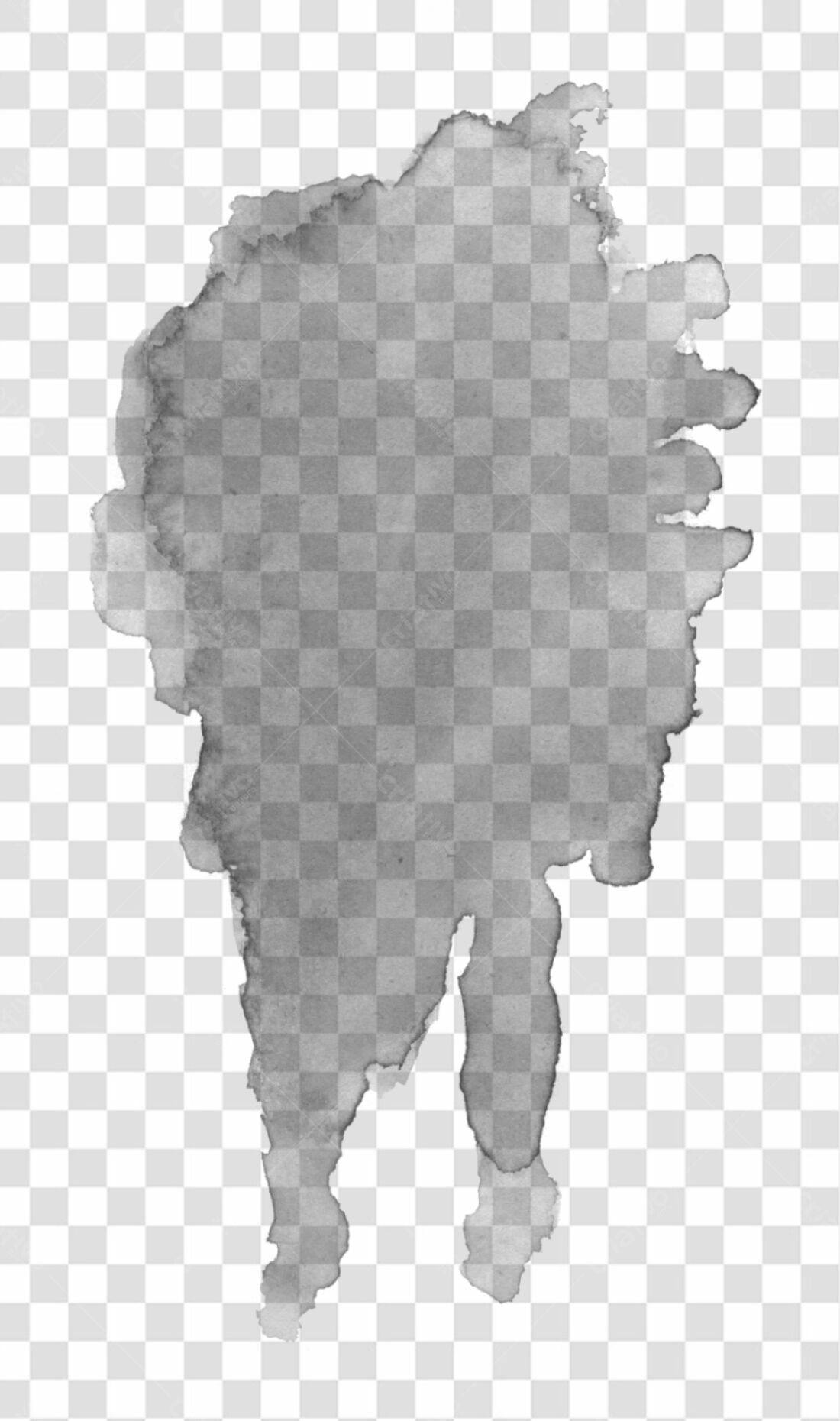 PNG Elemento abstrato aquarela cinza com fundo transparente