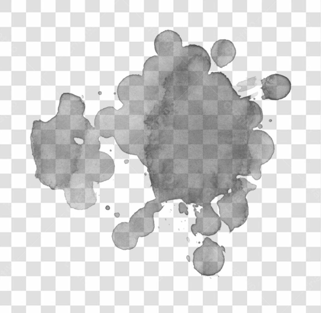 Elemento gráfico aquarela cinza PNG com fundo transparente