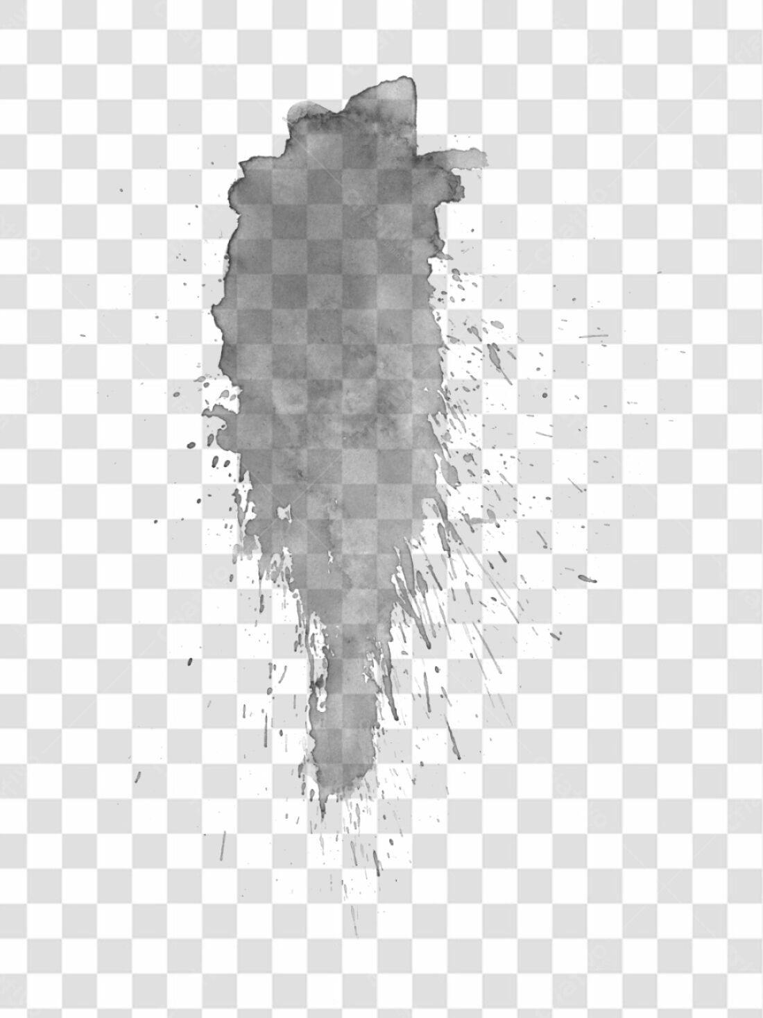 PNG Elemento aquarela cinza para design com fundo transparente