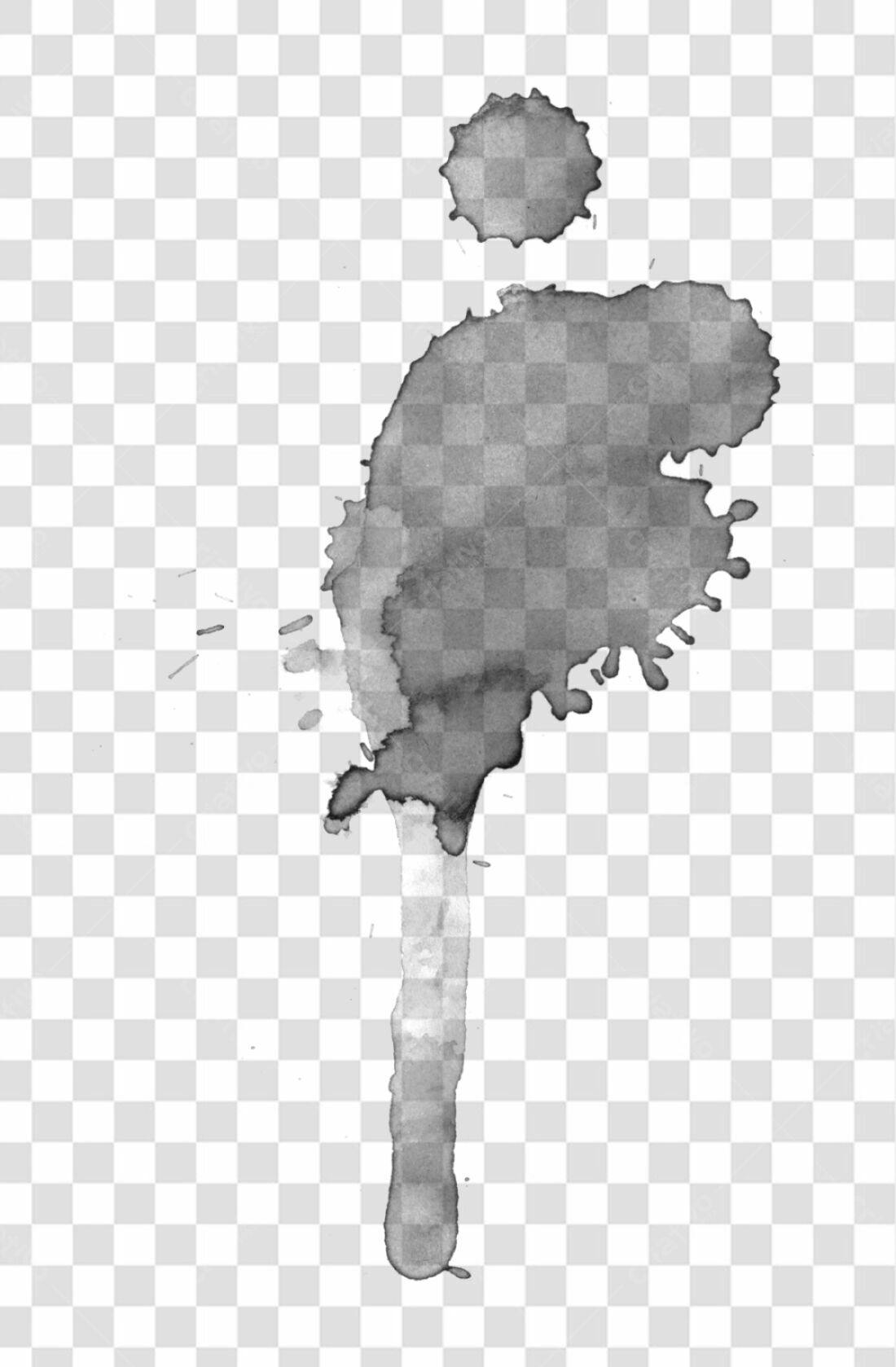 PNG Elemento gráfico Mancha de tinta cinza com fundo transparente