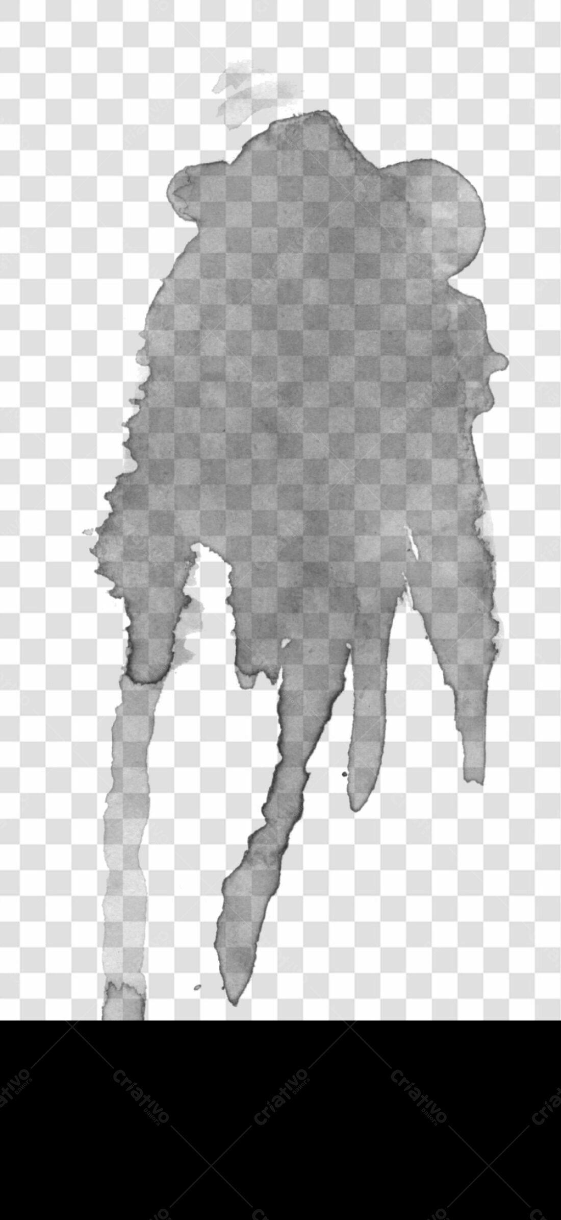 Elemento PNG com fundo transparente Manchas de tinta cinza