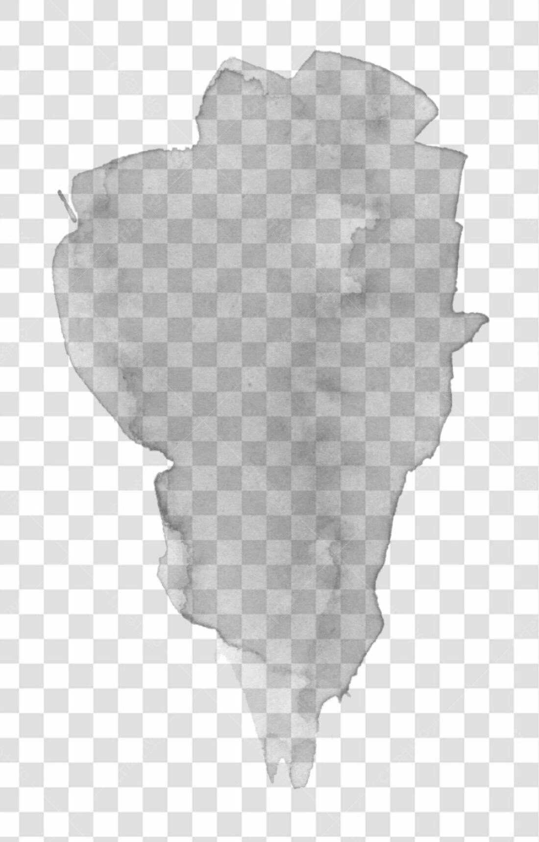 Elemento PNG aquarela cinza com fundo transparente