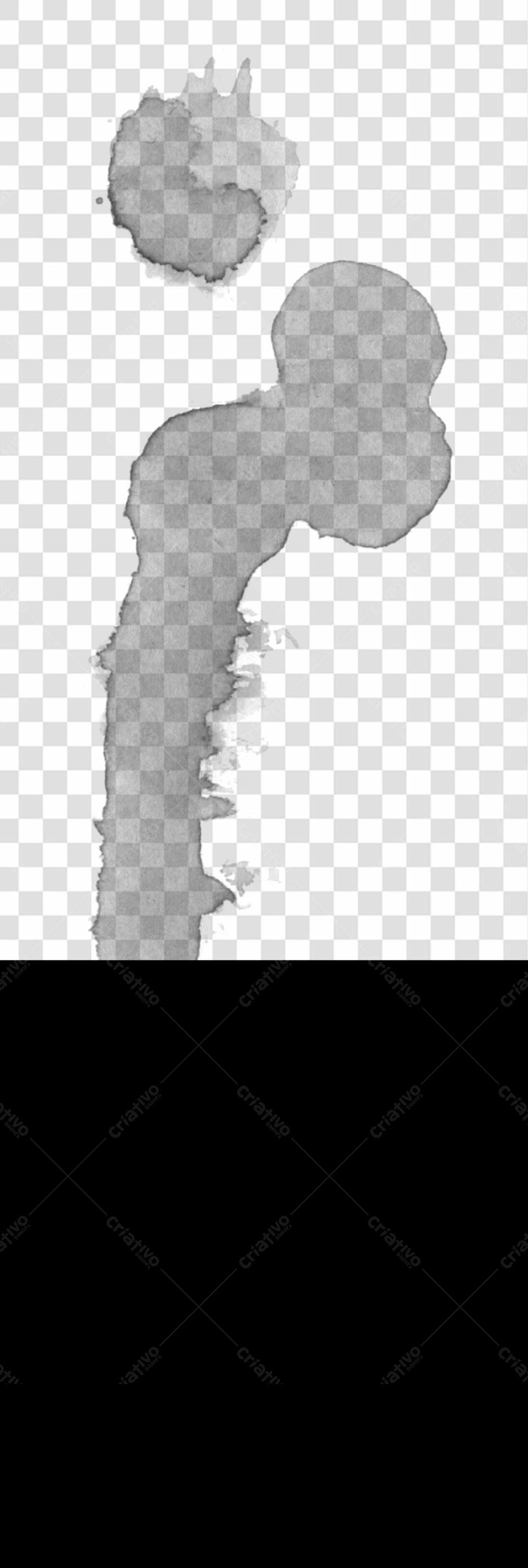 PNG Elemento Gráfico Abstrato em tons de cinza com fundo transparente