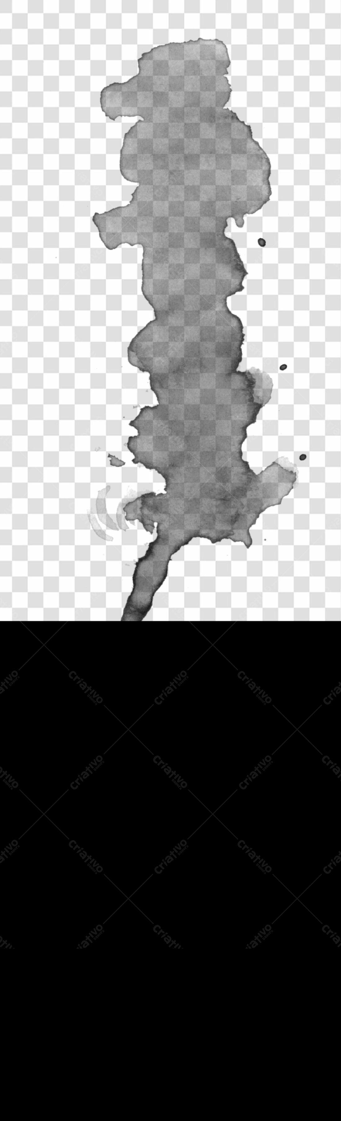 PNG Elemento Abstrato Mancha Cinza Fundo Transparente